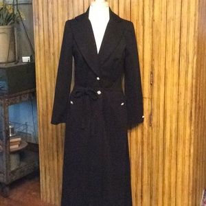 Vintage Caron Long Black Coat